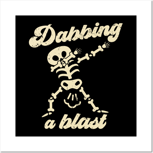 Dabbing a Blast - Funny Skeleton Fart Joke Wall Art by Etopix